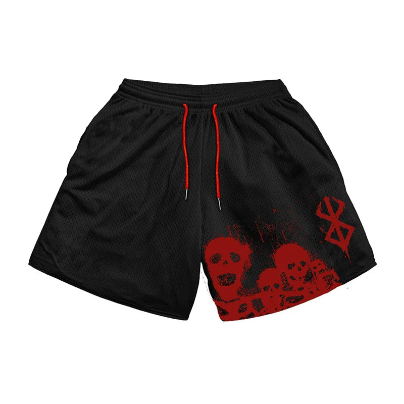 Anime Gym Shorts for Men: Quick Dry Breathable Mesh Shorts Ideal for Summer Workouts.