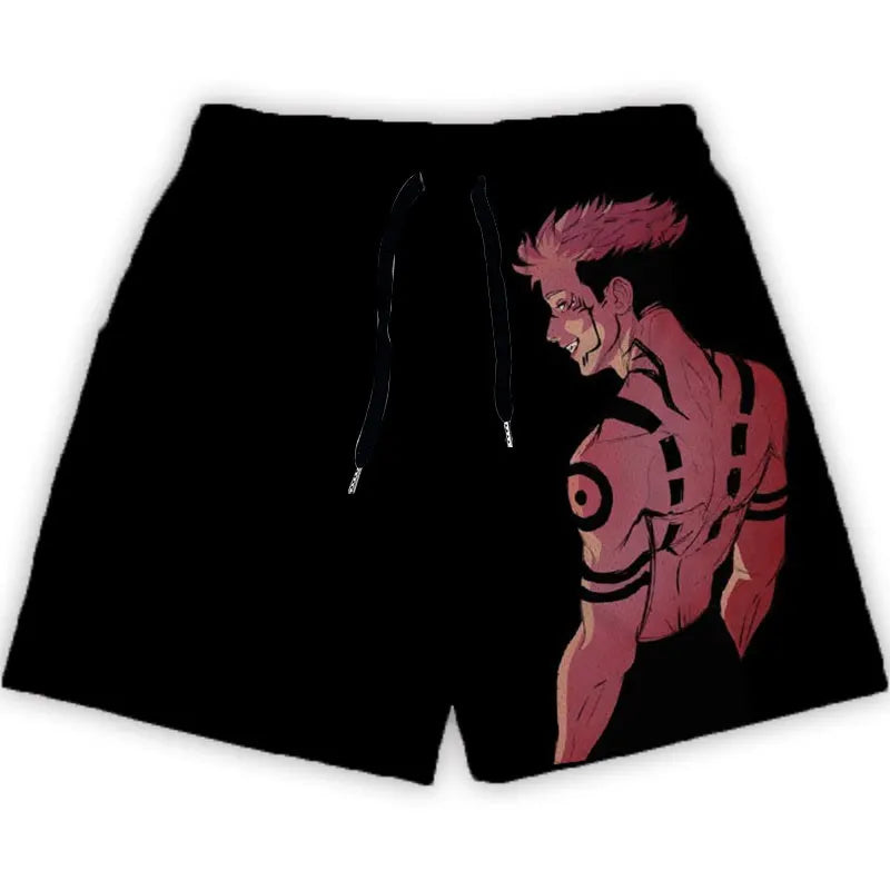 Anime Manga Sports Shorts: Quick Dry Mesh Gym Fitness Shorts with 3D Printing