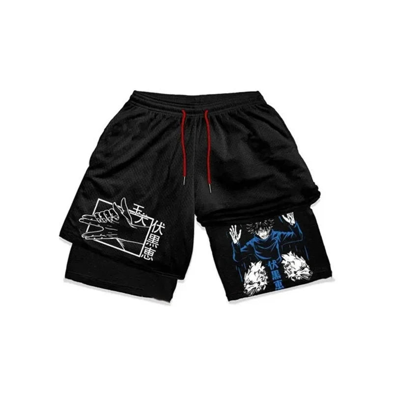 2-in-1-Laufshorts für Herren mit individuellem Design: Fitness-Jogginghose für das Training im Sommer