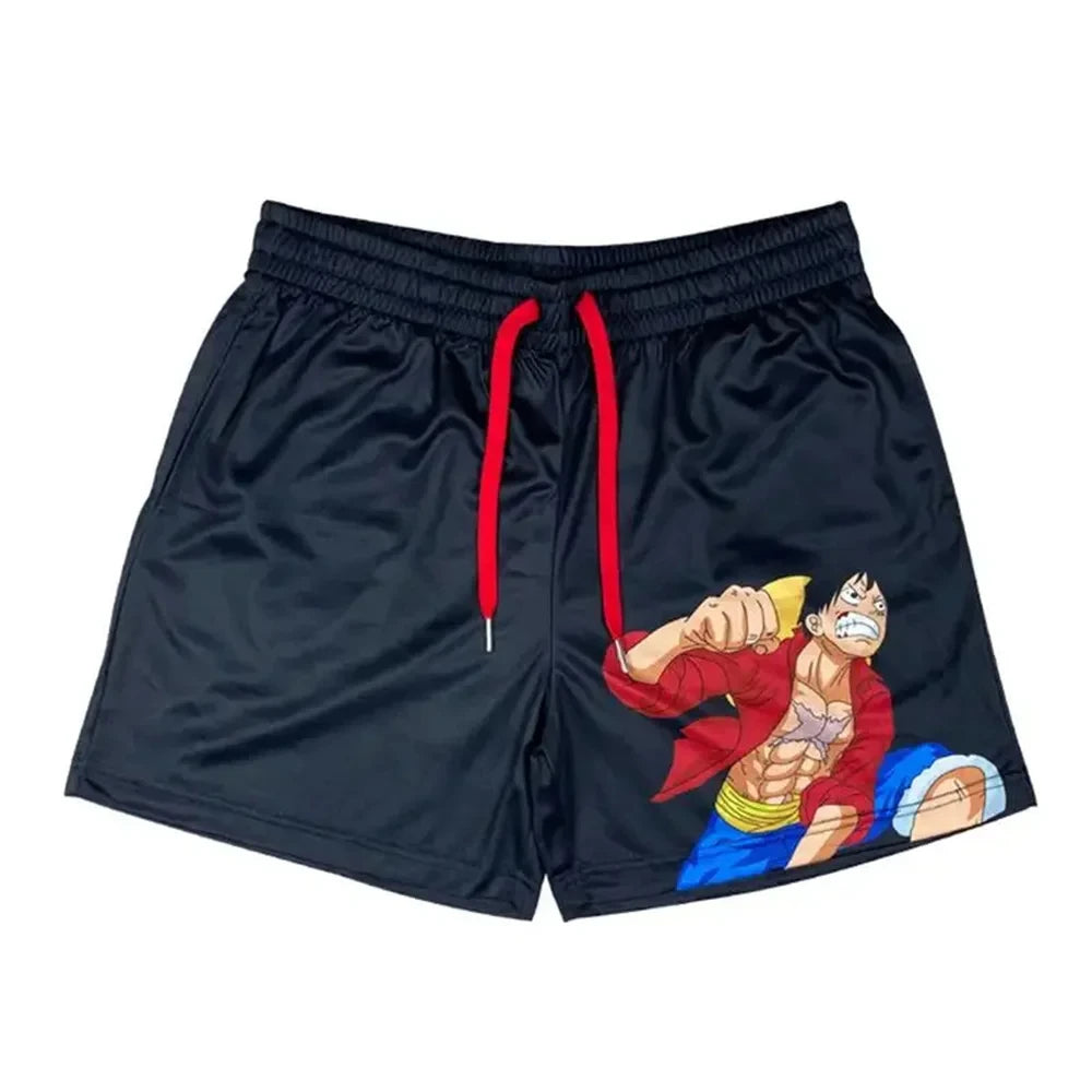 Anime Gym Laufshorts: Schnelltrocknende Workout-Trainings-Fitness-Jogging-Shorts für Männer