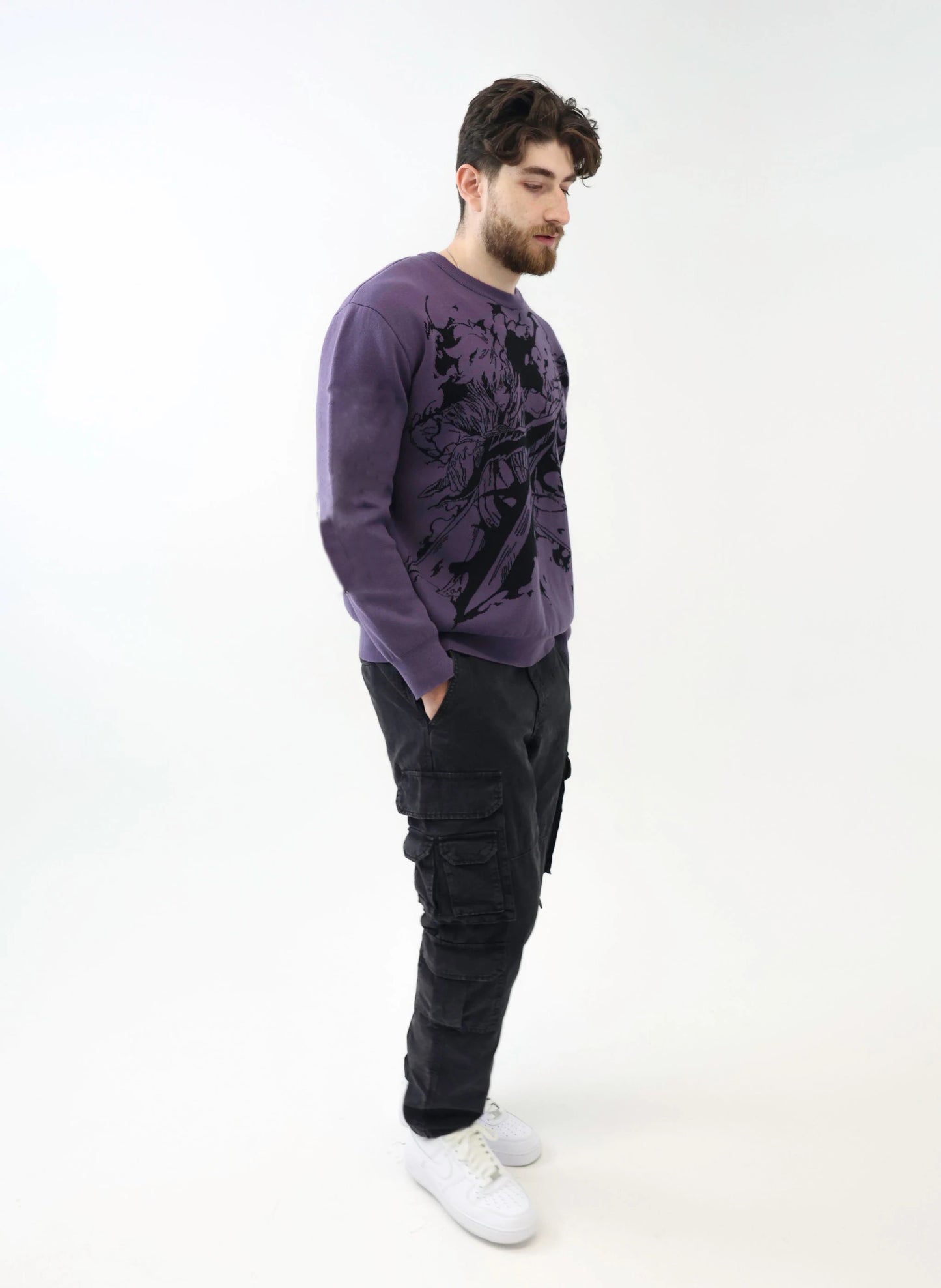 Gothic Graphic Jumper: Oversized Hip-Hop Sweater