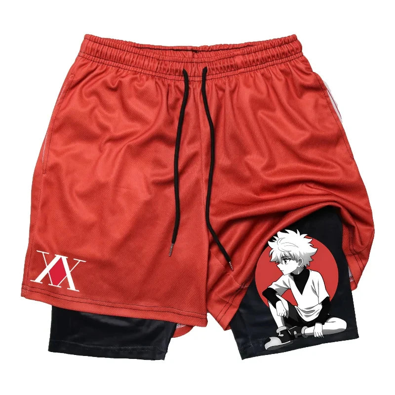 Pantalones cortos de gimnasio Killua Colección de pantalones cortos de anime Hunter X Hunter