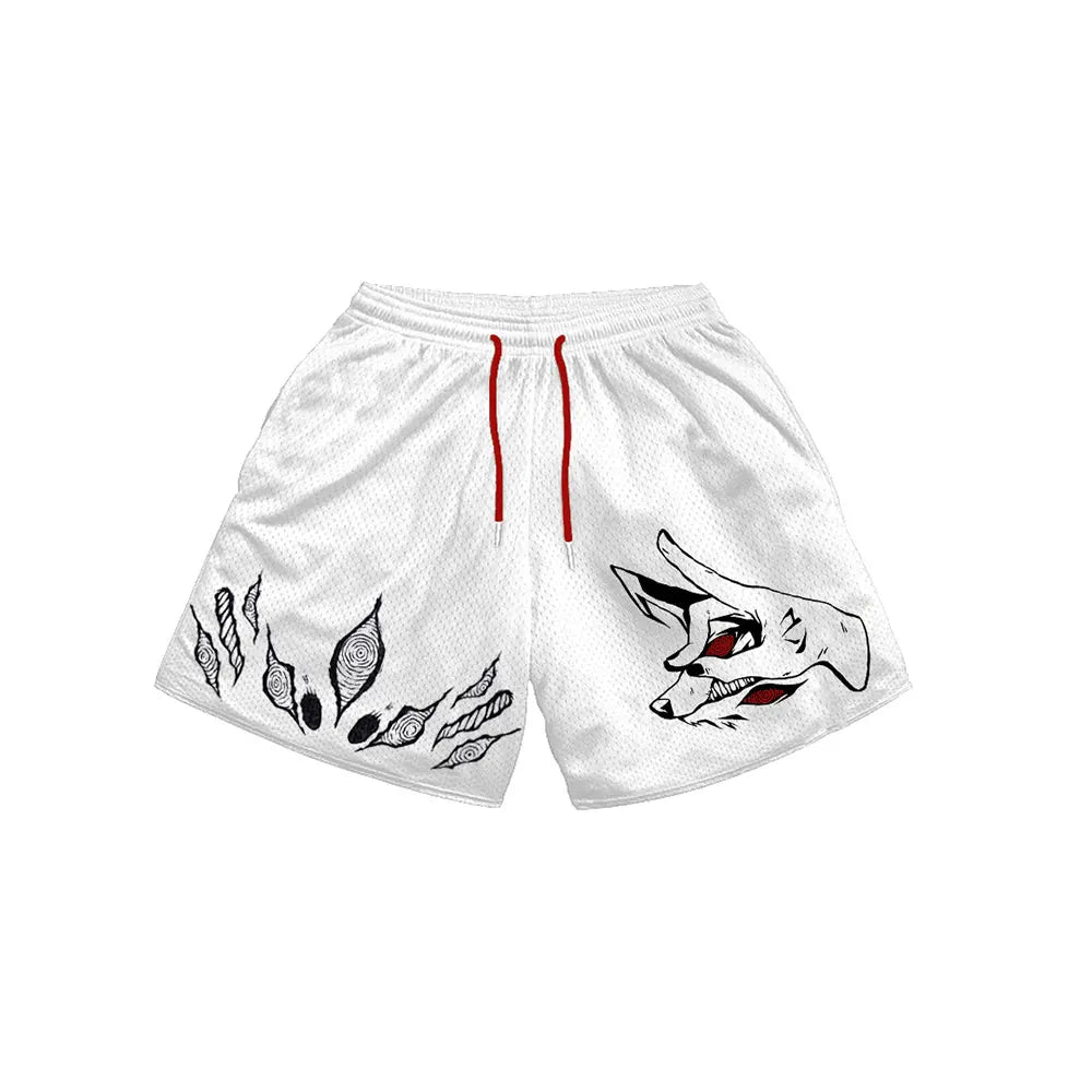 Anime Manga Sports Shorts: Quick Dry Mesh Gym Fitness Shorts with 3D Printing