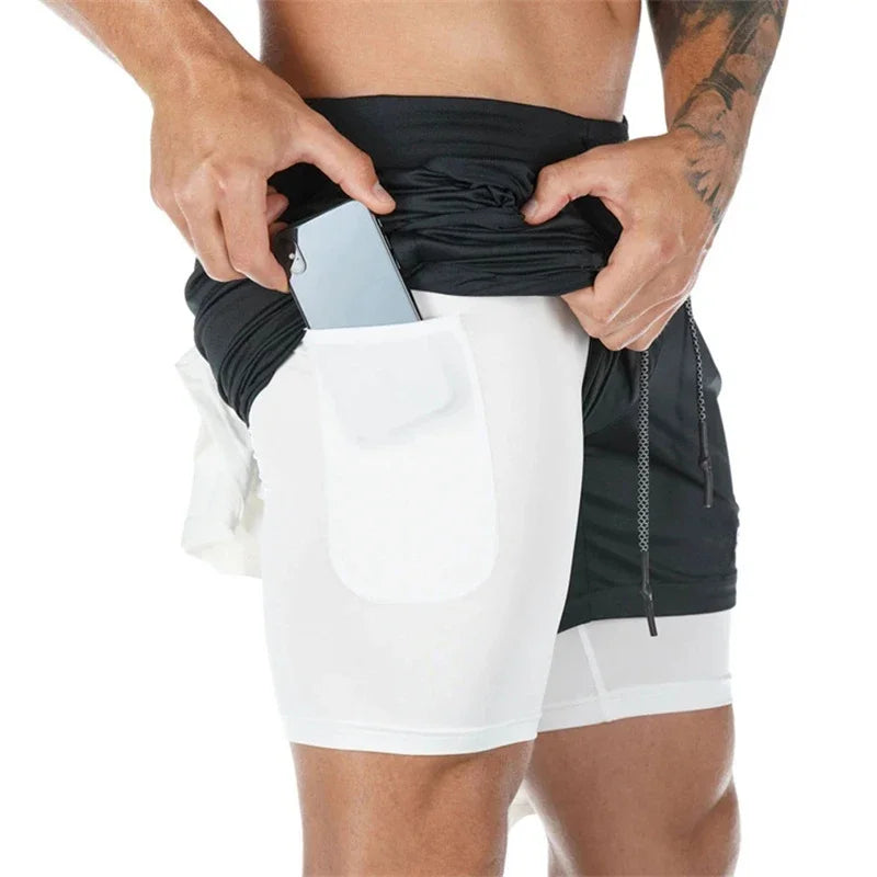 Performance Fusion: Men's 2 in 1 Running Shorts for Summer Workouts.