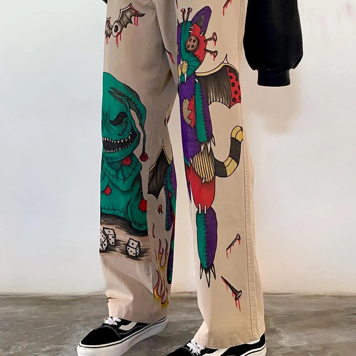 Vintage Anime Custom Print on Jeans