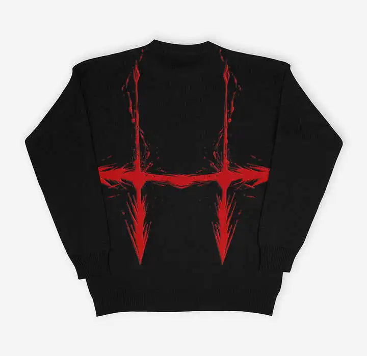 Hip-hop Street Gothic Knitted Sweater: Punk Style Retro Pullover for Men and Women