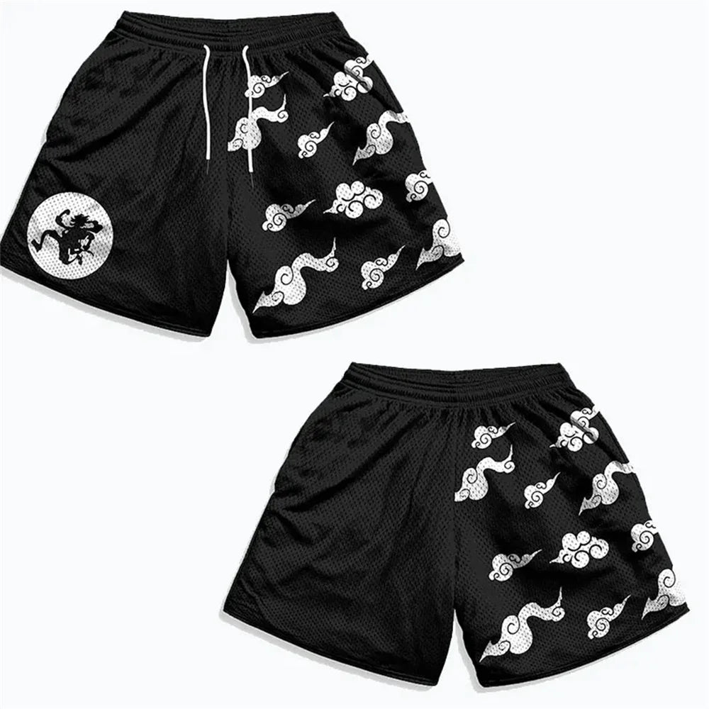 Anime Gym Running Shorts: Quick Dry Workout Training Fitness Jogging Short Pants for Men