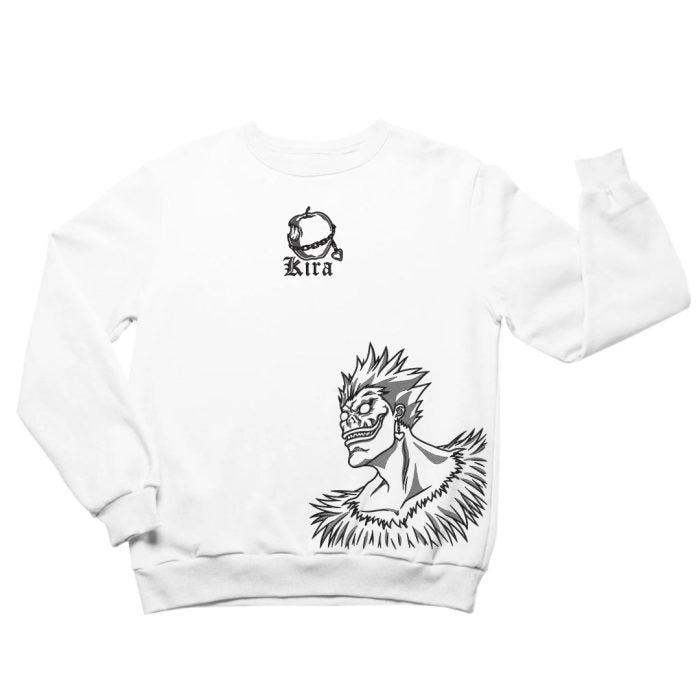 Ryuk Embroidered White Sweatshirt – Shinigami Style