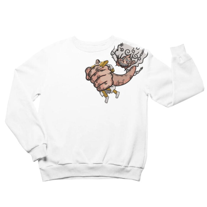 Luffy x Kizaru Embroidered Sweatshirt – Clash of Light and Determination