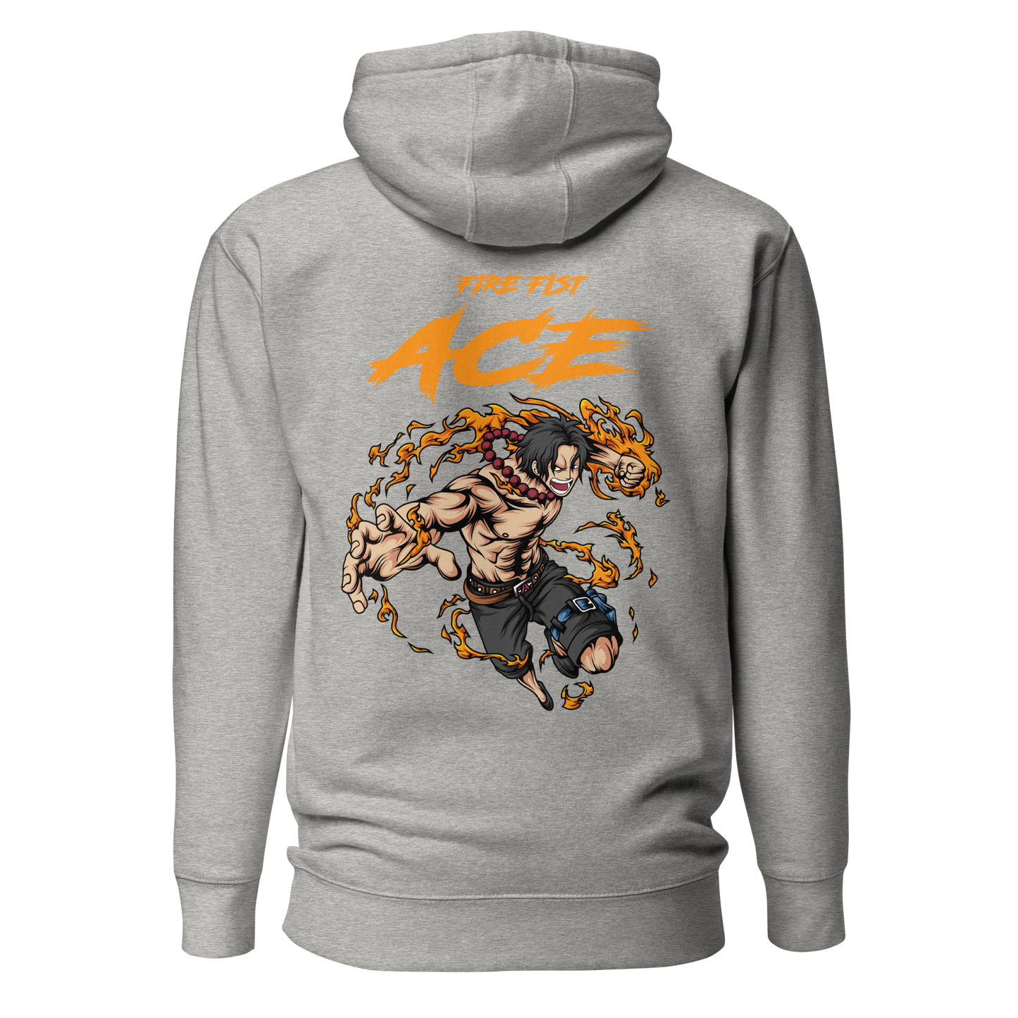 Fire Fist Ace Front Embroidery & Back DTG Unisex Hoodie Anime Collection