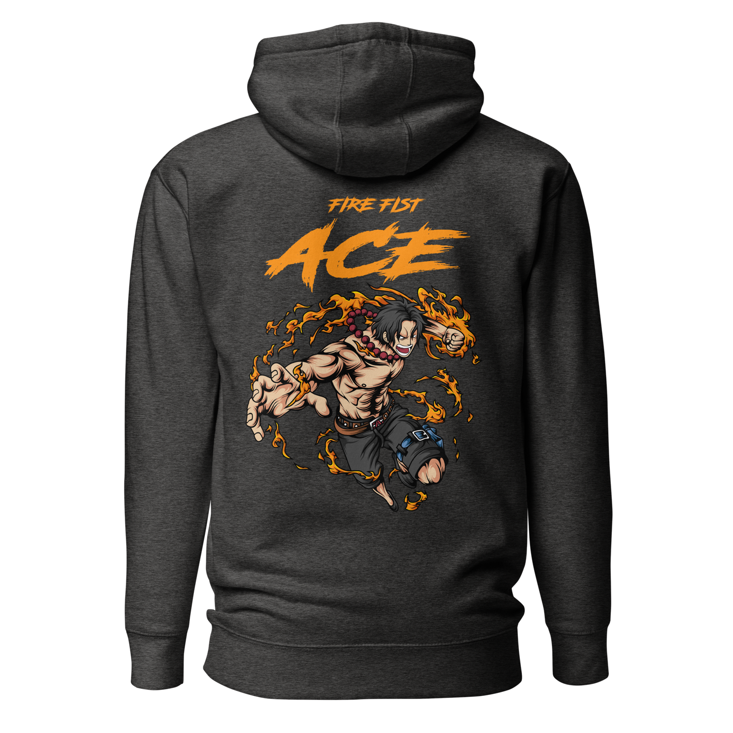 Fire Fist Ace Front Embroidery & Back DTG Unisex Hoodie Anime Collection