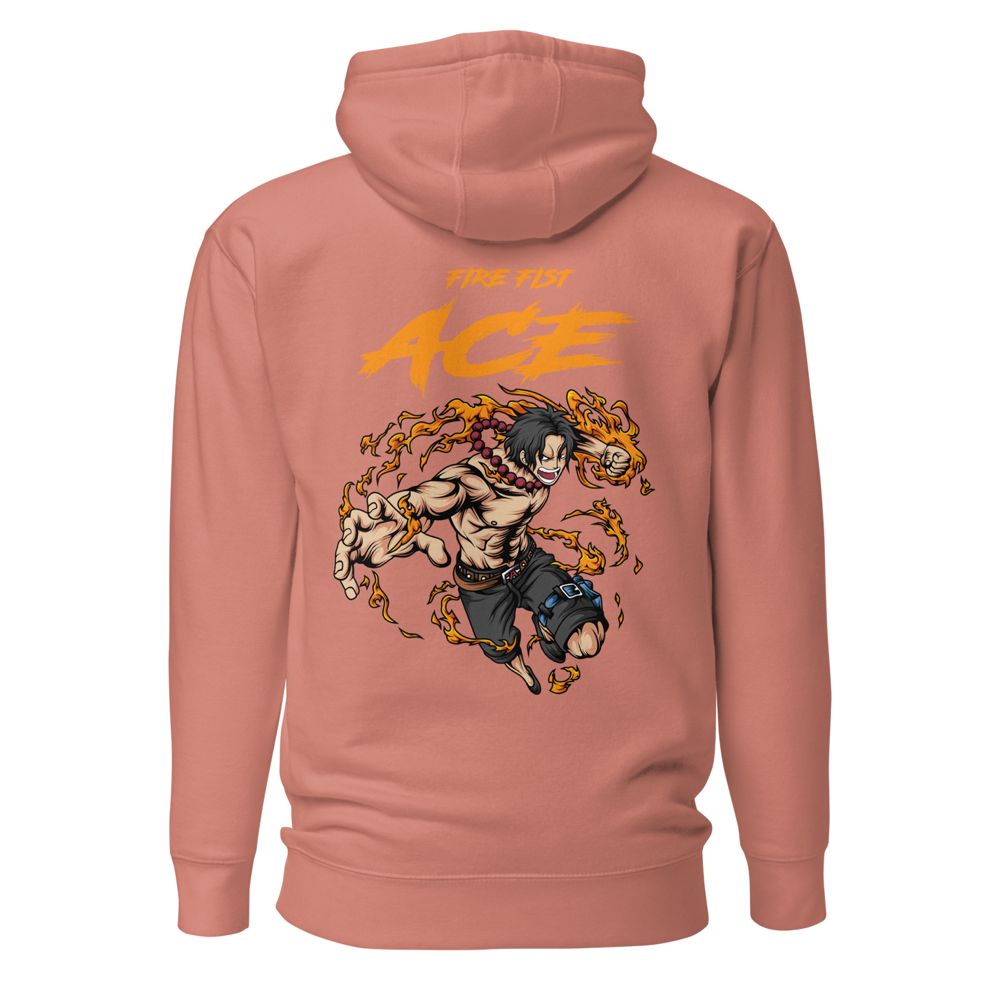 Fire Fist Ace Front Embroidery & Back DTG Unisex Hoodie Anime Collection