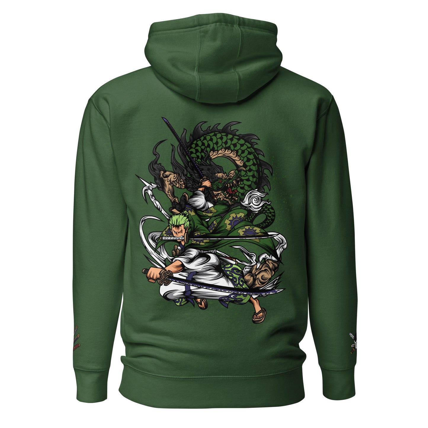 Roronoa's Santoryu (Three Swords Style) "Purgatory Onigiri" Unisex Embroidered DTG Printed Hoodie Collection