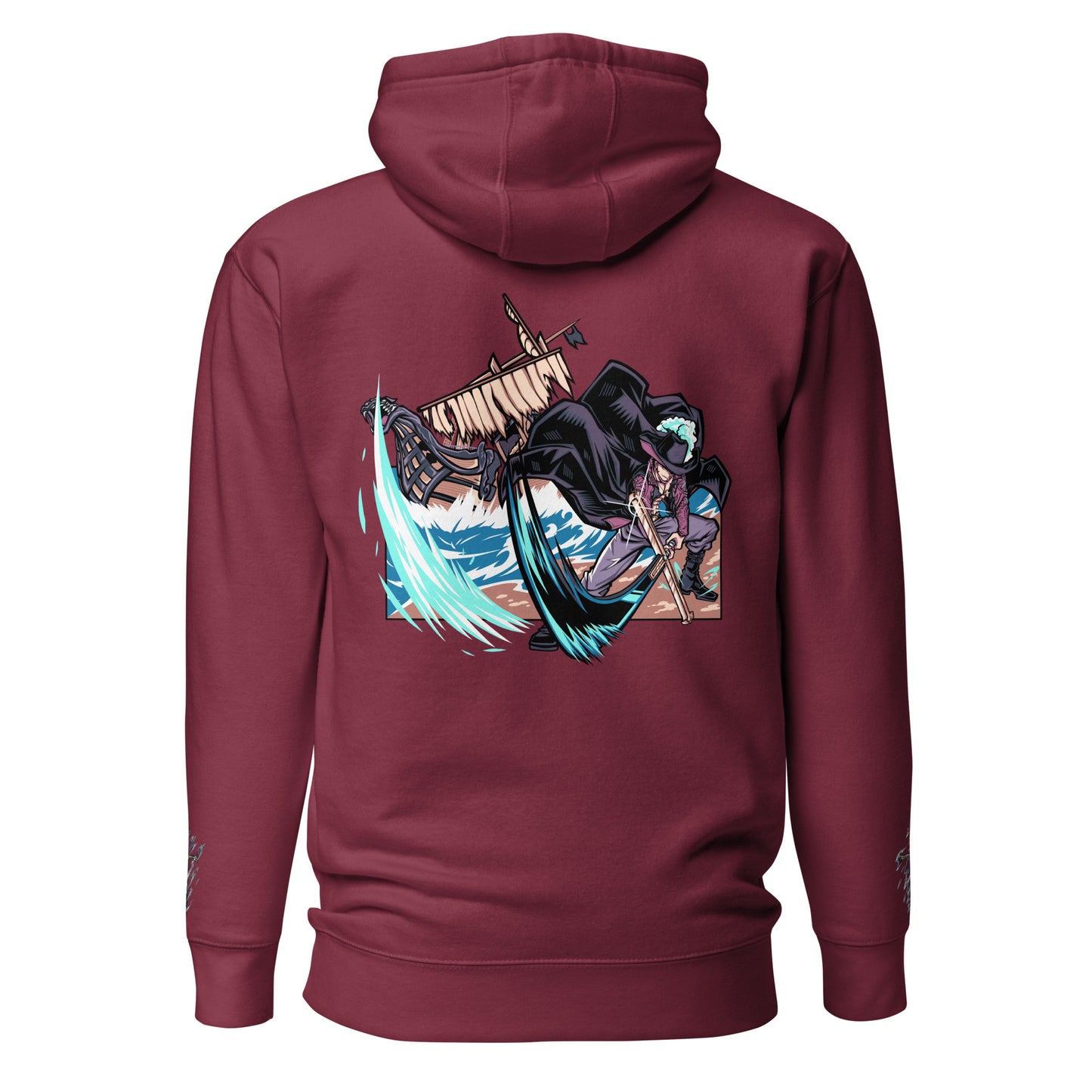 Hawk Eye Mihawk One Piece Anime Unisex Embroidered and DTG Print Hoodie Collection