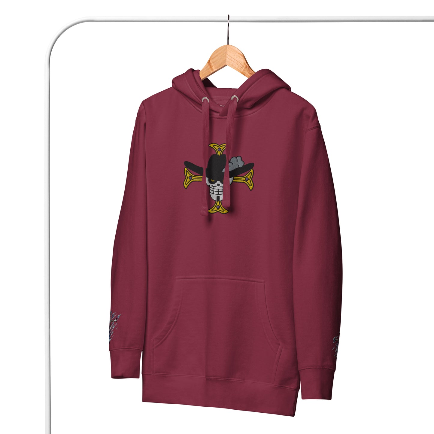 Hawk Eye Mihawk One Piece Anime Unisex Kapuzenpullover-Kollektion mit Stickerei und DTG-Druck