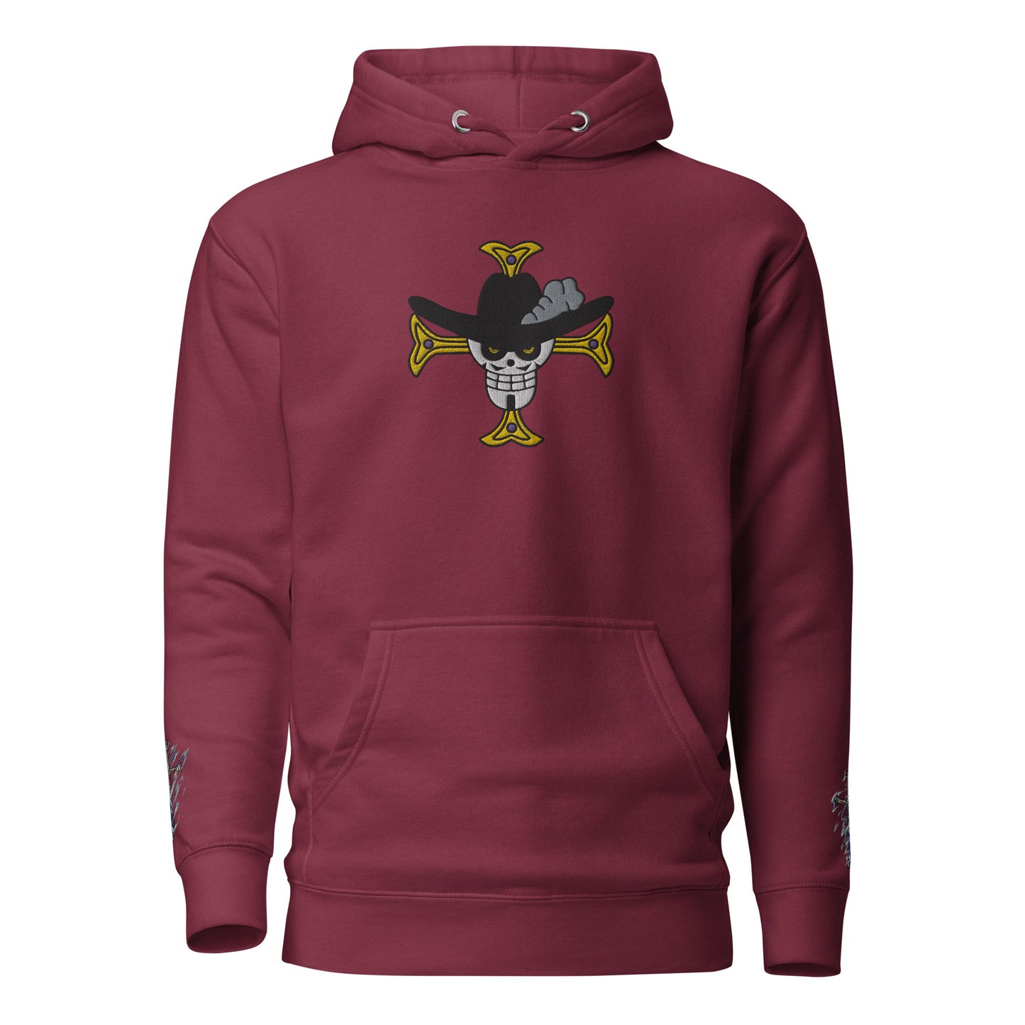 Hawk Eye Mihawk One Piece Anime Unisex Kapuzenpullover-Kollektion mit Stickerei und DTG-Druck