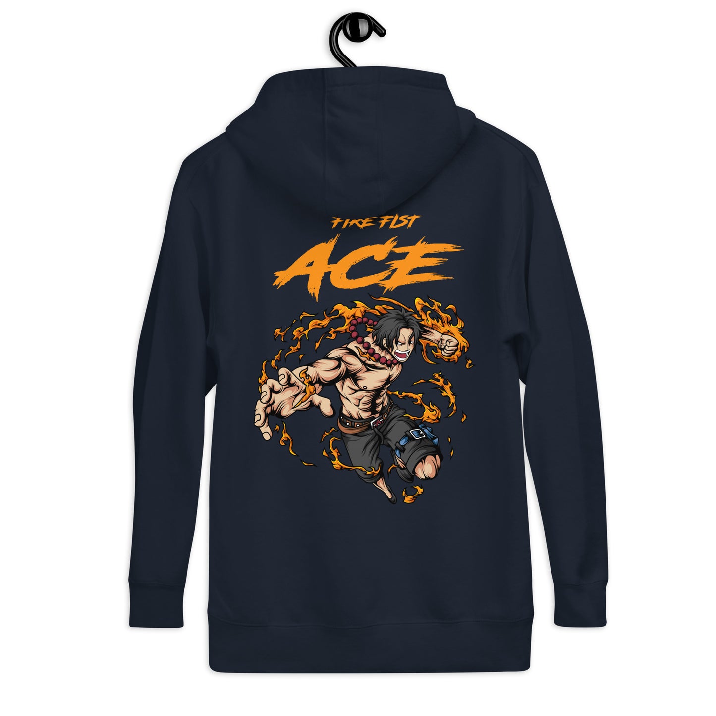 Fire Fist Ace Front Embroidery & Back DTG Unisex Hoodie Anime Collection