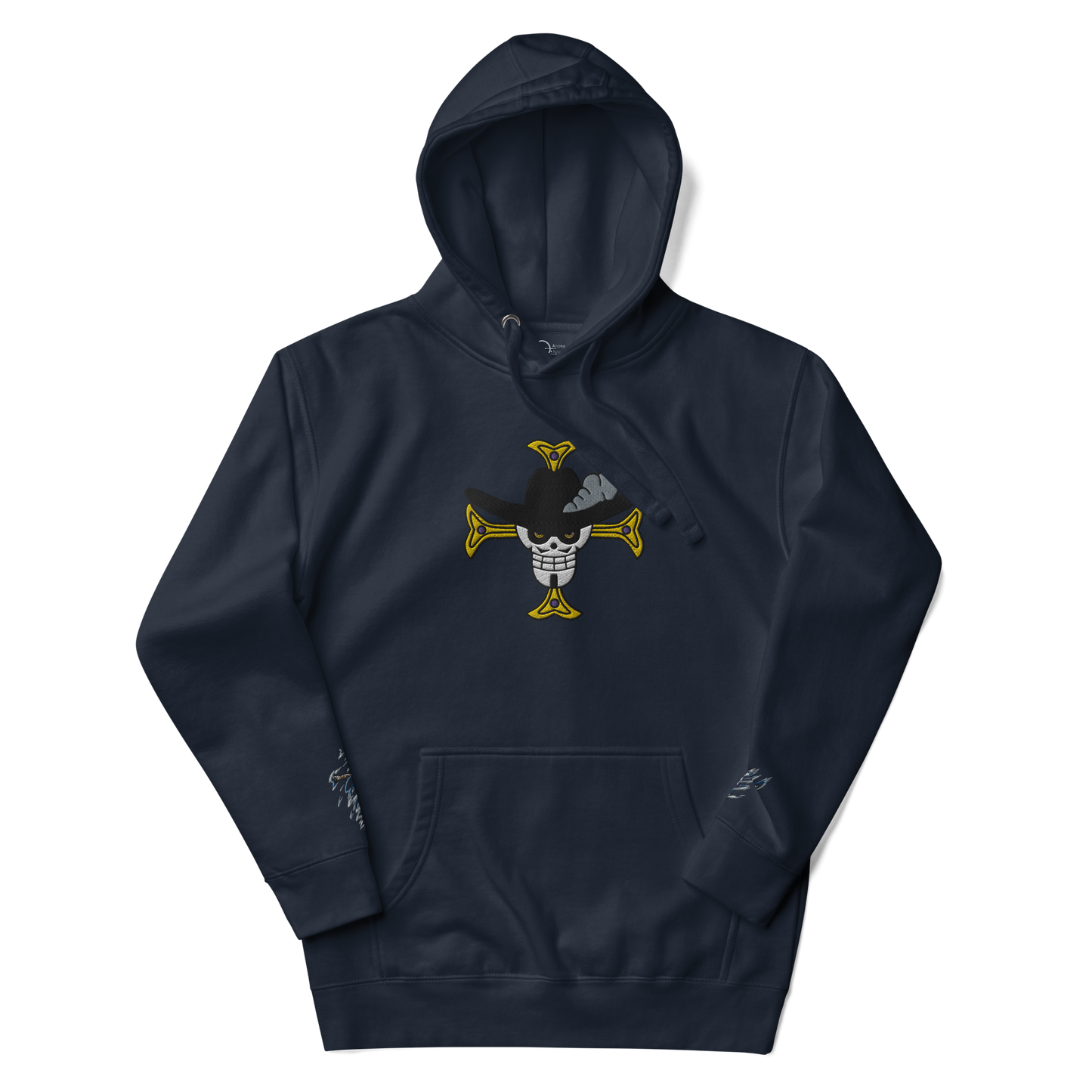 Hawk Eye Mihawk One Piece Anime Unisex Kapuzenpullover-Kollektion mit Stickerei und DTG-Druck