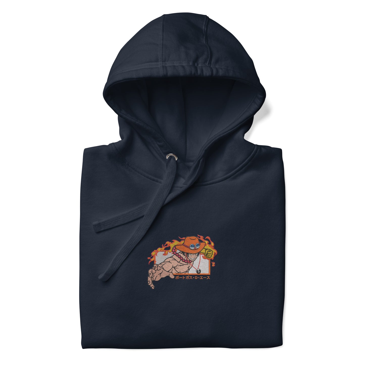 Fire Fist Ace Front Embroidery & Back DTG Unisex Hoodie Anime Collection