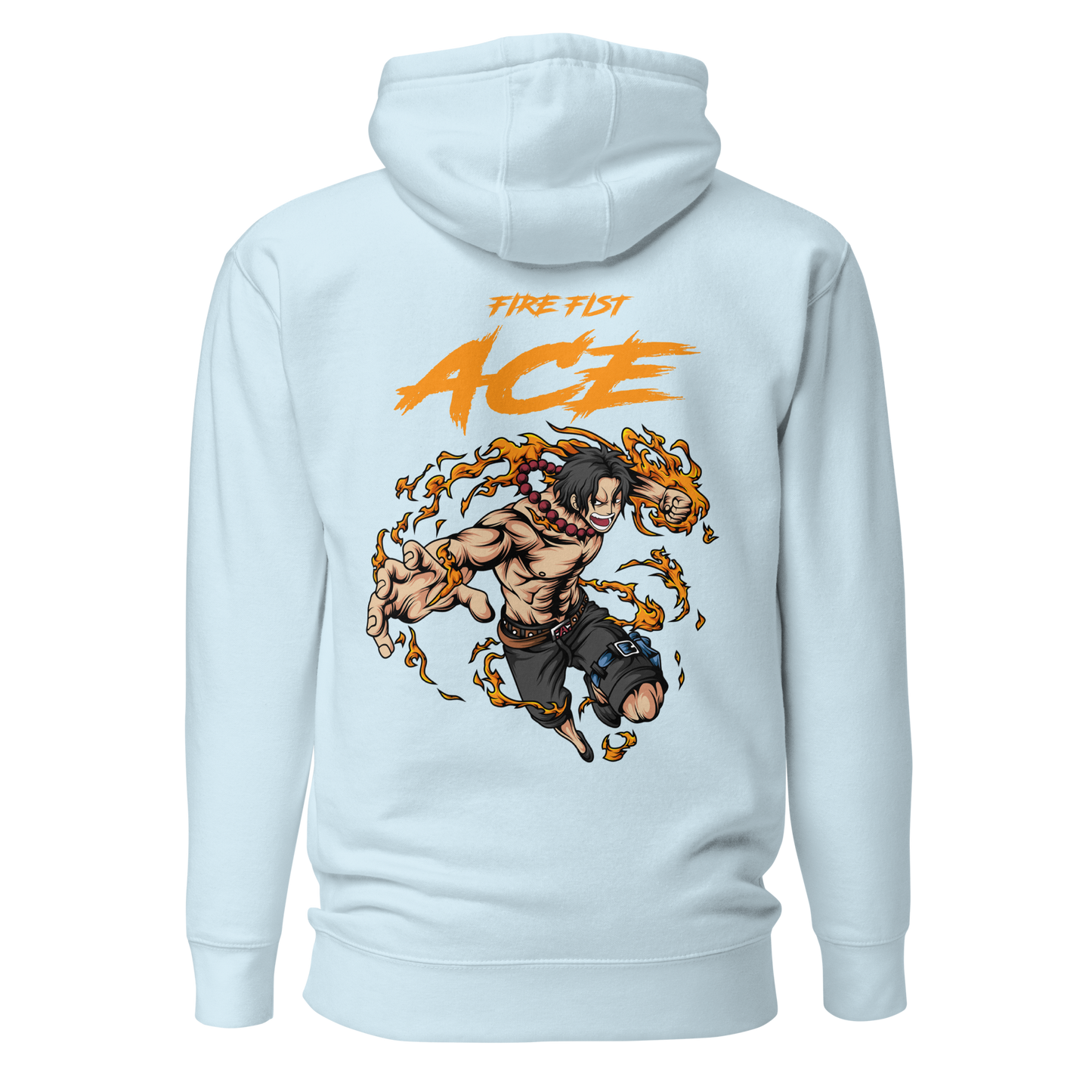 Fire Fist Ace Front Embroidery & Back DTG Unisex Hoodie Anime Collection