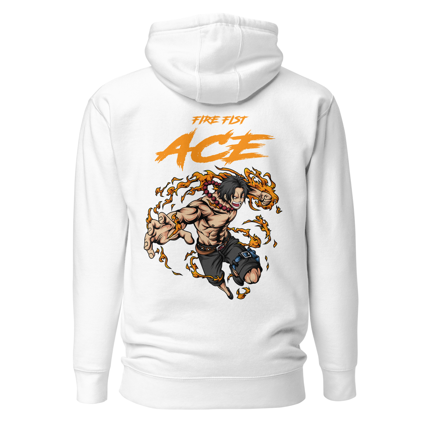 Fire Fist Ace Front Embroidery & Back DTG Unisex Hoodie Anime Collection