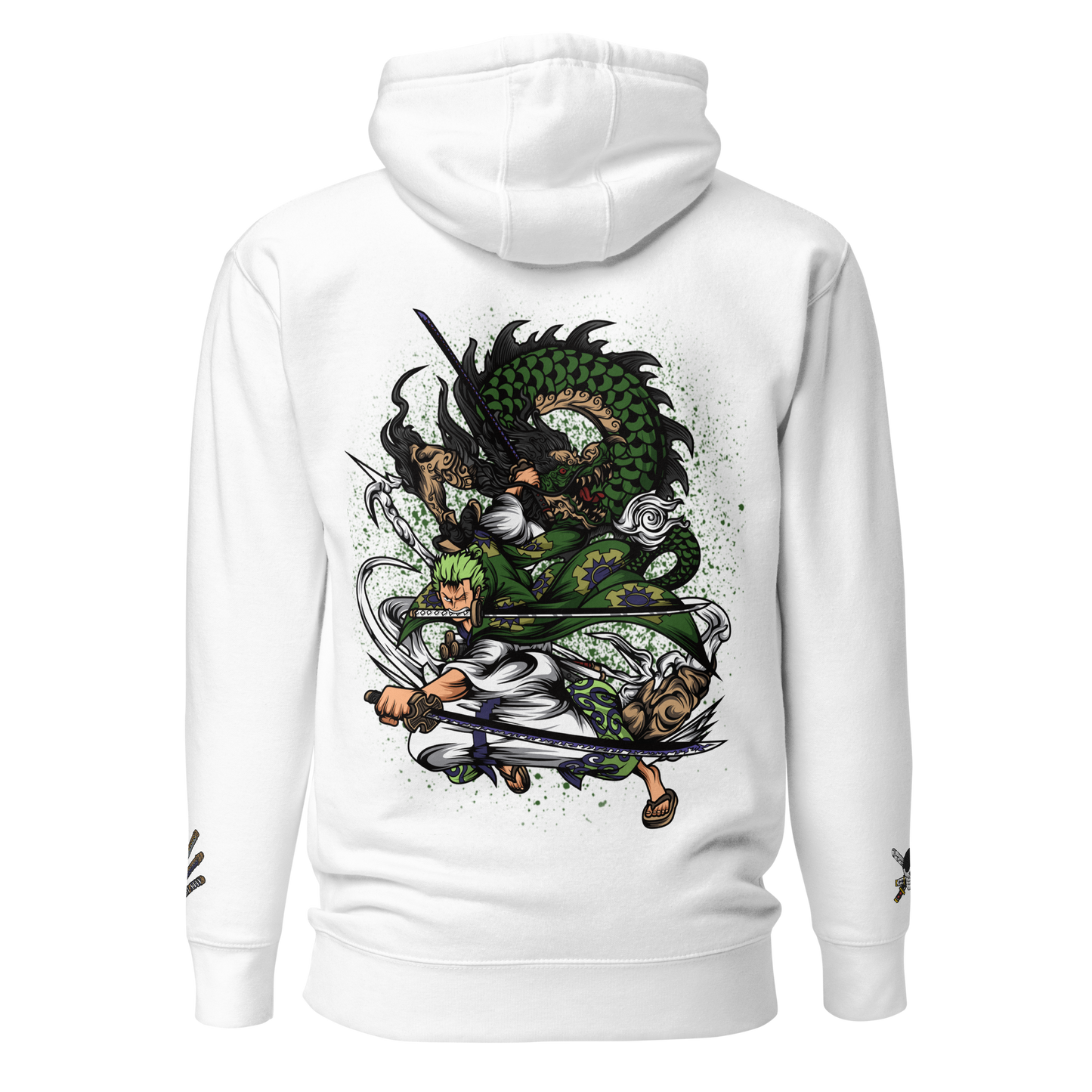 Roronoa's Santoryu (Three Swords Style) "Purgatory Onigiri" Unisex Embroidered DTG Printed Hoodie Collection