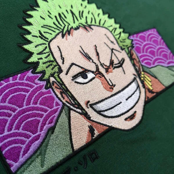 Roronoa Zoro Tee One Piece Anime Embroidered Shirts Collection