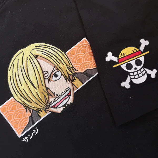 Sanji Tee One Piece Anime Embroidered Shirts Collection