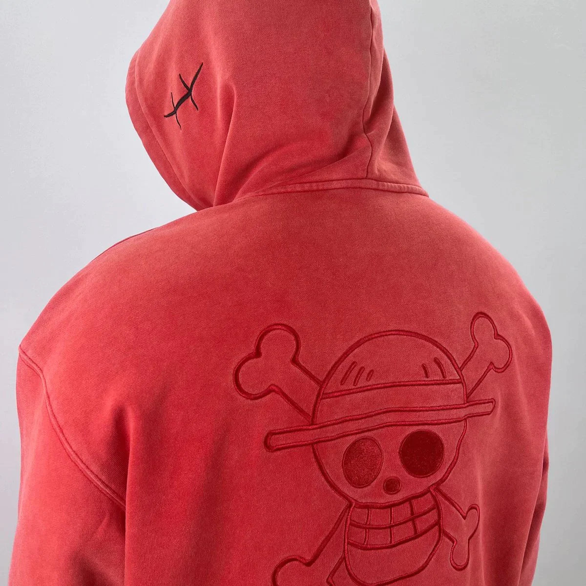 MONKEY D. LUFFY ONE PIECE ANIME EMBROIDERED RED HOODIE COLLECTION - S - M - L - XL - 2XL