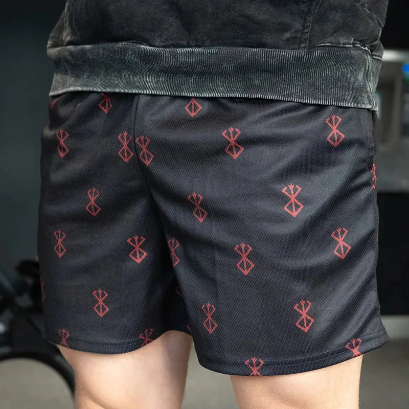 Anime Gym Shorts for Men: Quick Dry Breathable Mesh Shorts Ideal for Summer Workouts.