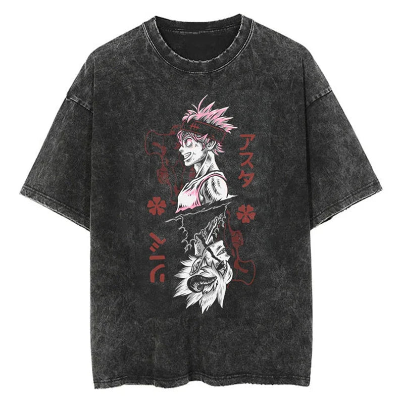 Vintage Anime Graphic Tees for Men Women Comfy Soft Cotton T-shirt Tops Summer Casual Oversized Tshirt Harajuku Streetwear.